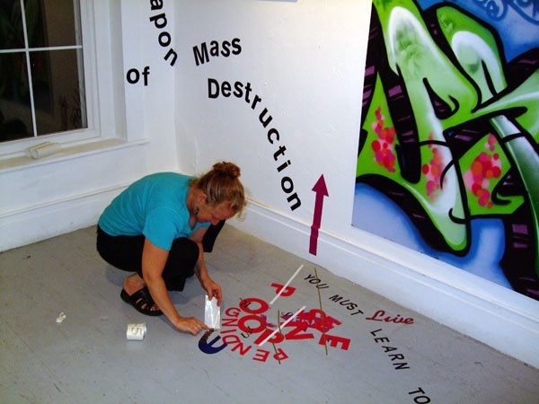 Brenda Wirth - Installing her vinyl.